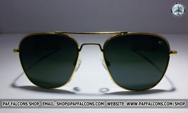 AO American Optical Aviator Sunglasses Golden Black