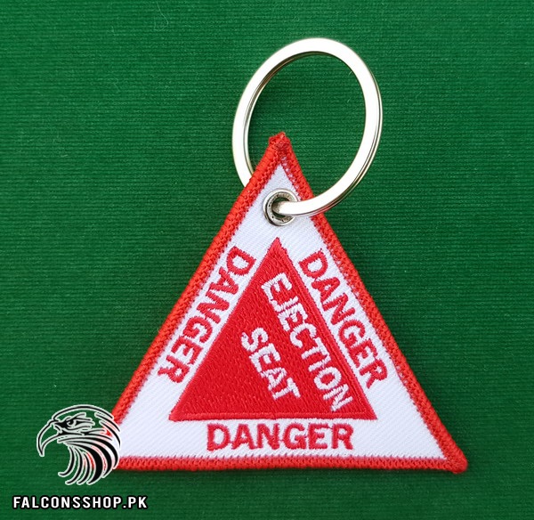 2pcs Ejection Seat Danger Keychain Aviation Aircraft Fighter Pilot Key Ring Tag 