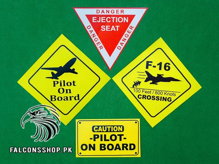 Package 6: F-16, Pilot On Board & Ejection Seat Car Stickers