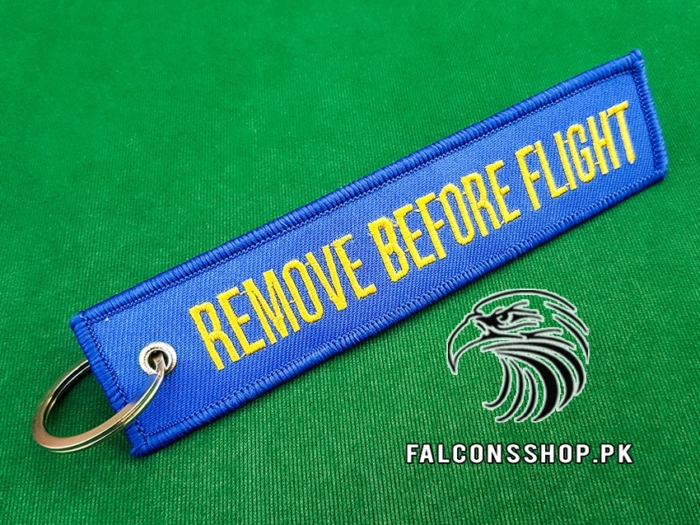 Remove Before Flight Keychain (Blue-Yellow)